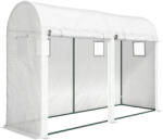 Outsunny Seră de Grădină, Seră Mică pentru Balcon cu Prelată PE și Cadru din Oțel, Uși și Ferestre Rulante 300 x 100 x 200 cm alb | Aosom Romania (845-416V00WT)