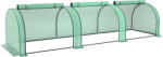 Outsunny Mini seră tunel cu acoperire PE, cadru din oțel și uși cu fermoar, Verde | Aosom Romania (845-234V06GN)