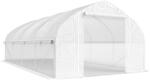 Outsunny Seră tip tunel 6x3x2 m cu Anti-UV și Ușă rulou cu fermoar Pereți laterali cu plasă Alb | Aosom Romania (84H-217V03WT)