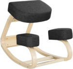 Vinsetto Scaun Ergonomic cu Suport pentru Genunchi din Lemn de Mesteacăn, 51x69x58 cm, Negru | Aosom Romania (921-589V00BK)