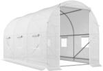 Outsunny sera gradine3, 5 x 2 x 2 m, cadru mare din otel galvanizat, tunel din polietilene pentru gradina, alb | Aosom Romania (845-072)