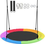 AIYAPLAY Leagăn Tip Cuib pentru Copii Ø100 cm, Leagăn de Copac cu Corzi Reglabile și Curele, Joc de Exterior pentru Copii 3-8 Ani, Capacitate 300 kg, Multicolor | Aosom Romania (344-114V00MX) Leagan