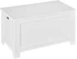 HOMCOM Banca de Depozitare Multifunctionala din Lemn MDF, 2 Manere si Deschidere cu Blocare de Siguranta, 81x40x46cm, Alb (833-625)
