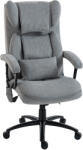 HOMCOM Scaun de birou ergonomic cu masaj cu 4 puncte de frământare, fotoliu cu spătar înalt tip fluture, șezut lat, gri | Aosom Romania (921-919V90GY)