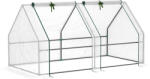 Outsunny Mini Seră Portabilă din PE pentru Grădină, cu Uși cu Fermoar și Acoperiș pentru Protecție UV/Apă, 180x90x90 cm, Alb | Aosom Romania (845-204V03WT)