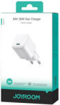 JOYROOM Travel Charger Mini GaN hálózati gyorstöltő Type-C, PD 30W, fehér (JR-TCG15) (JR-TCG15-WHT)