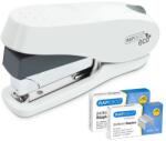 Rapesco Mașină de capsat, 24/6-8, 26/6-8, 50 de coli, capsare ușoară, antibacteriană, RAPESCO " ECO Luna Less Effort", alb 1467 (1467)