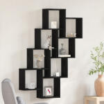 vidaXL Fali Szekrény Fekete Tölgy 90x15x119, 5 cm Műanyag