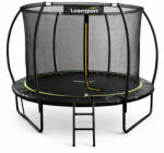 LEAN Toys LEAN kerti trambulin belső hálóval, 305 cm, 3, 5 m, fekete és zöld (5905991091509)