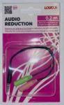  Audio reducer, Jack (3.5mm) male 4-pole - 2x Jack (3.5mm) female, 0.2 m, stereo, black