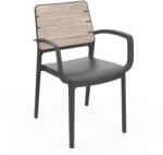 Keter Porto kartámaszos műanyag kerti szék kőrisfa-grafit (271152) - geminiduo