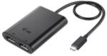 i-tec USB-C/Dual Display Port 4K Adapter Fekete