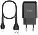 hoco. N2 Utazó Töltő USB Gyors Töltés + Lightning Kábel 2AN2 Vigour Fekete