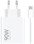 Xiaomi MDY-15-EK USB-A 90W Utazó Töltő + USB-C 6A Adatkábel Fehér (Bulk) - foon