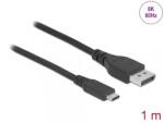 Delock Cablu bidirectional USB Type-C la DisplayPort (DP Alt Mode) 8K60Hz/4K240Hz 1m (DP 8K certificat), Delock 86038 (86038)