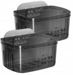 EdiBazzar Műanyag rendszerező tároló doboz szett 2 db-os átlátszó (Pojemnik Do Przechowywania Organizer Kuchenny)