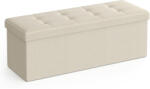 Brius Taburet pliabil cu sezut moale, spatiu de depozitare 131litri, maxim 300kg, 110x38x38cm, crem (EZ-LSF77BE)