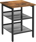 Brius Noptiera cu cadru metalic, blat MDF, rafturi reglabile, 40x40x50cm, maro rustic (EZ-LET23X)