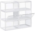 Brius Organizatoare pantofi, transparente cu usa frontala, stivuibile, PVC, 6 cutii x 36x28x22 cm, transparent (EZ-LSP06CW)