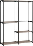 Brius Dulap haine portabil 3 bare agatat si rafturi, 138x43x182 cm, organizare generoasa, maro taupe (EZ-RYG025R02) Garderoba