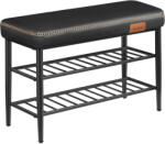 Brius Banca pentru pantofi EKHO cu spatiu depozitare, sezut tapitat PU cu cusaturi, 80x30x50 cm, negru (EZ-LSB054B01) Pantofar