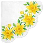 PAW Szalvéta kerek Virágok húsvéti nárciszok x12