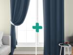  2x draperie albastru inchis OXFORD 140x250 cm