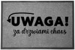 TabPrint Lábtörlő Bejárati Szürke Otthoni Dekoráció Ajándék Az Ajtó Mögött Káosz (WYCIERACZKA ZA DRZWIAMI CHAOS SZARA)