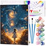 EdiBazzar Festővászon szett kerettel 40x50 cm Vázra Festés Számok szerint (Malowanie Po Numerach 40x50 dziewczynka noc) - allegro - 2 510 Ft