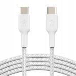 Belkin Boost kábel Usb-c Usb-c, 60W, 3A, 2m, strapabíró erős zsinór (CAB004BT2MWH)