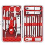 EdiBazzar Körömápoló Készlet Manikűr Pedikűr Bőrfeltoló Fogó Olló Körömvágó Nagy Méret (Zestaw do paznokci manicure pedicure 19 el.)