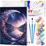 EdiBazzar Vászonkép Festmény Kerettel 40x50 cm Vázfestés Szett Számok szerint (Malowanie Po Numerach 40x50 krajobraz księżyc) - allegro - 2 510 Ft