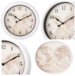  Kvarc falióra analóg tippek Világtérkép Ø 38, 5x5, 3 cm Fehér (3209083 WH)