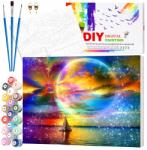 EdiBazzar Vászonkép Festmény 40x50 cm Kerettel Vállra Festés Számok szerint Szett (Malowanie Po Numerach 40x50 kosmiczny pejzaż)