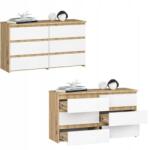 AKORD Komód szekrény CL100 6 fiókos artisan-fehér Akd (KOMMCL1006SZARTWEISSPK)