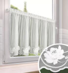  Leti modern vitrázs függöny Fehér 70x150 cm