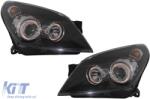 KITT Lightning Első lámpák angyalszem Opel Astra H (2004-2009) 2 körgyűrű fekete (SWO13B)