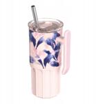 QUOKKA 720ml-es rozsdamentes acél termo bögre szívószállal és szilikon talppal (40090)