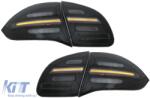 KITT Lightning Teljes LED hátsó lámpa Porsche Cayenne 958 E2 92A facelift előtti (2010-2014) modellekhez, fekete/füst, dinamikus irányjelzőkkel (RPO06SLBSRY)