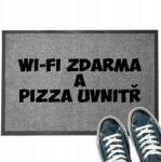 TabPrint Lábtörlő Monokróm 40X60 Wi-fi Bemenet Ingyen, Pizza A Közepén (WYCIERACZKA TRWAŁA40x60 WEJŚCIOWA)