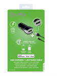 Celly Incarcator auto + cablu lightning Celly 12W
