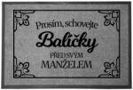 TabPrint Lábtörlő Bejárati Szürke Kérjük Rejtse El A Csomagokat A Férje Elől Vicces Ajándék (Wycieraczka Szara PROSZĘ UKRYJ PACZKI)