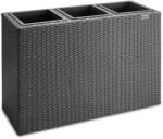 CASARIA Virágtartó, polyrattan, fekete, 83 x 30 (DE106639)