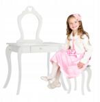 Chomik Kozmetikai Fésülködőasztal Kislánynak Smink Tükörrel, Fehér (PHO0397)