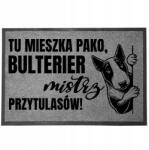 TabPrint Lábtörlő Szürke Ajándék Kutyusnak Kutya Névvel Bulterier (WYCIERACZKA SZARA Z IMIENIEMPSA PXX936)