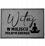 TabPrint Lábtörlő Bejárati Szürke Otthoni Dekoratív Ajándék Tele Energiával 60X40 (WYCIERACZKA PEŁNE ENERGII SZARA)