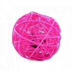 JK Animals Rattan Golyó Macskának 6 cm - Rózsaszín Játék Csengővel (58784-1)