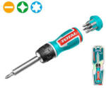 TOTAL Set surubelnita cu clichet TOTAL 8 piese, biți PH, SL, Torx (TACSD30086) Surubelnita