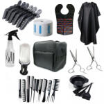 Pauco Set Kit Frizerie Coafor Foarfeca Tuns, Filat, Pelerina, Vopsit, Piepteni, Geanta