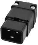  Mufa alimentare IEC C20 tata AC, 16A, 3 poli, negru (PC-F/IECC20-GBC)